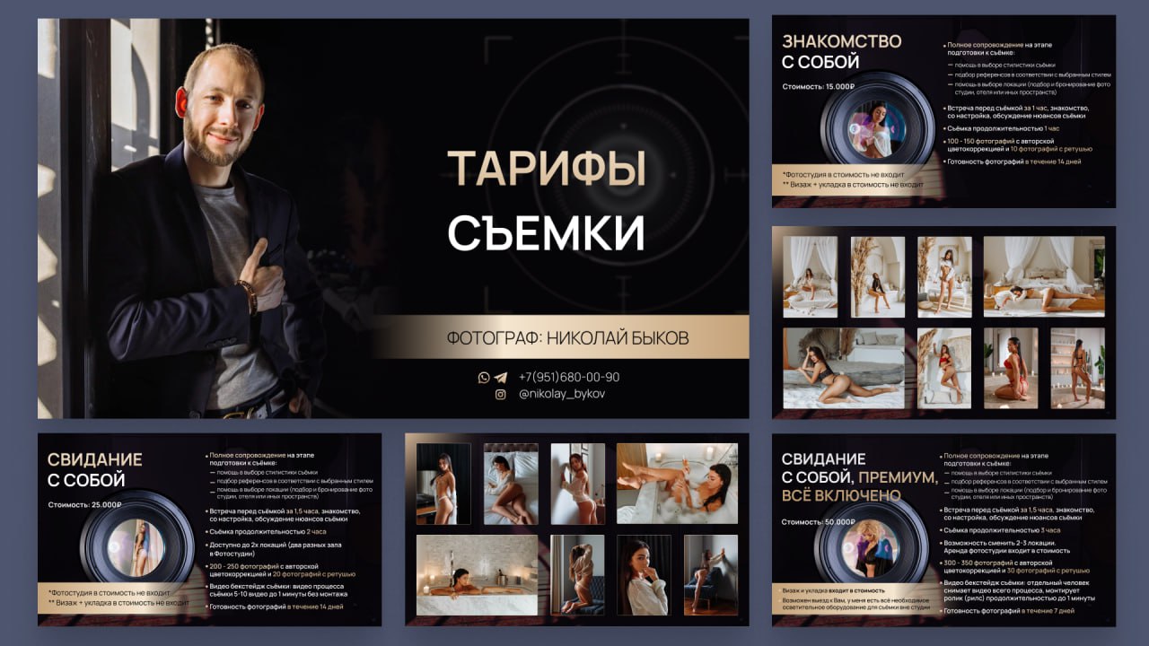 Тарифы фотографа · Презентация